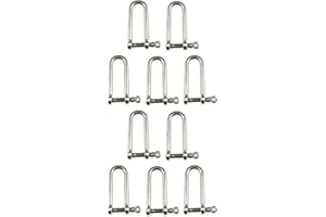 MarineNow 316 Stainless Steel Long D-Shackle – Heavy-Duty Marine Grade Shackle with Screw Pin, Anti-Corrosion & Rust-Resistant for Boat, Anchor Chain, Rigging, Towing (Choose Size & Pack Quantity)