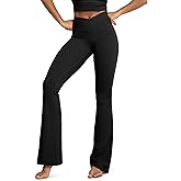 ODODOS Cloud Feeling Crossover High Waist Flared Pants for Women, Bootcut Yoga Pants with Back Pocket-30/32" Inseam