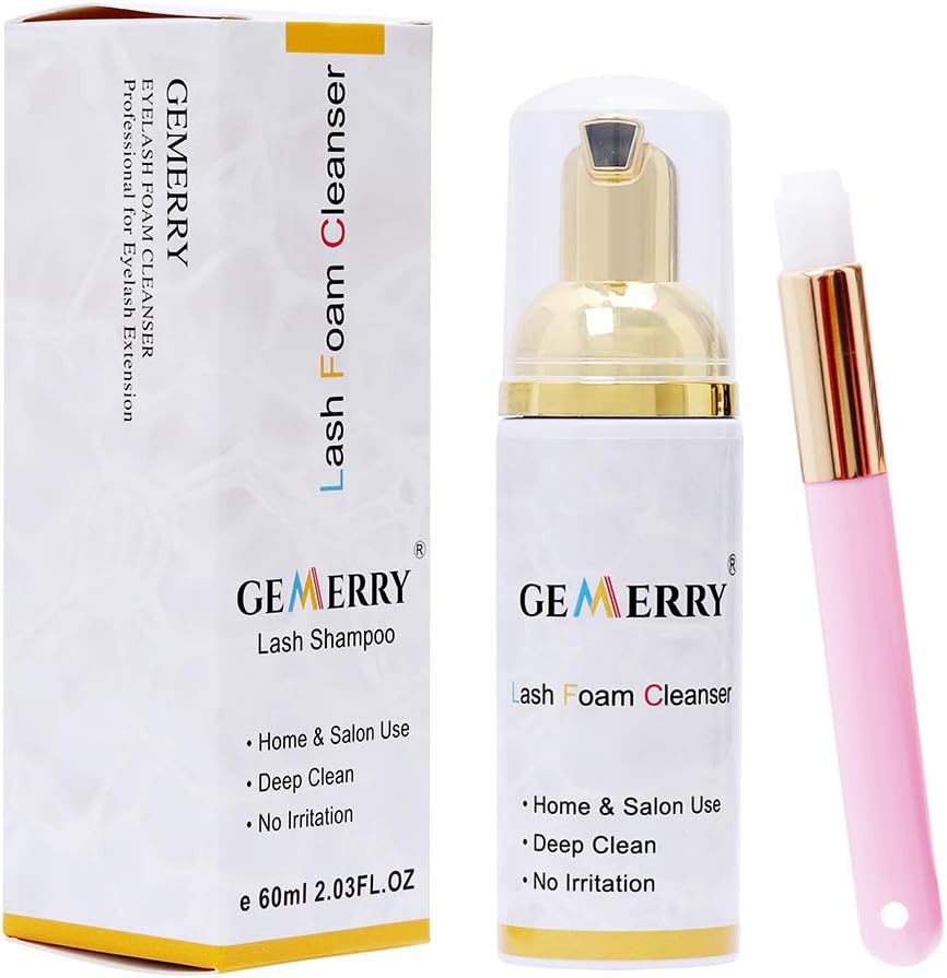 GEMERRY 60ml Eyelash Foam Cleanser Lash Shampoo Cleaning Foam for Lash