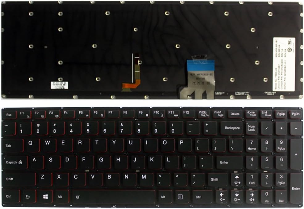 Laptop Replacement Keyboard Fit Lenovo IdeaPad Y50-70A Y50-70AM US Layout (No C Shell)