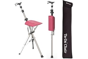 STEP2GOLD Ta-Da Chair Series 1 Pro, Portable Trekking Hiking Pole, Folding Walking Stick with Seat, Walking Cane with Chair, Foldable Chair, Lightweight Aluminum, Easy Carry and Storage, Anti-Slip