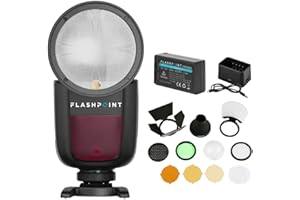 Flashpoint Zoom Li-on X R2 TTL On-Camera Round Flash Speedlight Kit for Nikon (Godox V1)