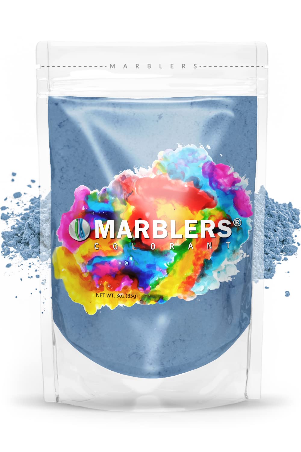 MARBLERS Blue Mica Powder [Deep Ocean] 3oz (85g) | Cosmetic Grade | Epoxy Resin Pigment | Dye | Non-Toxic, Vegan, Cruelty-Free | Lip Gloss, Nails, Body Butter | Bath Bomb, Candle & Soap Making