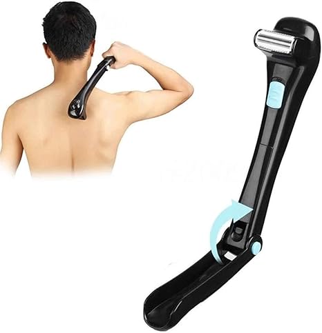 Amazon 背中の毛のシェーバー 電気背中のシェーバー 男性用の折り畳み式の湾曲した長いハンドルを持つ男性のボディシェーバー 男性のための痛みのない脱毛 独立した背中の毛の除去 ベッド ベッドフレーム オンライン通販
