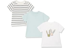 Amazon Essentials Unisex Babies' Organic Cotton Short Sleeve T-Shirt (Previously Amazon Aware), Pack of 3