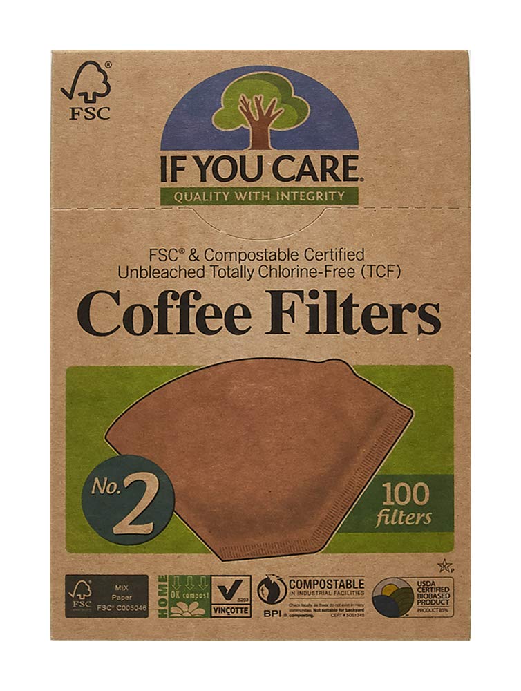 If You Care FSC Unbleached No 2 Coffee Filters, 100 Count