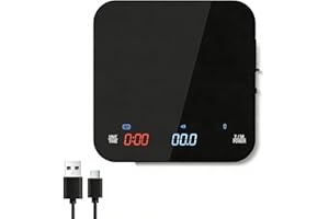 Rechargeable Mini Coffee Scale with Timer, 2kg/0.1g Diyife Espresso Scale with Brewing Assist Modes, Tare, Buzzer Function, H