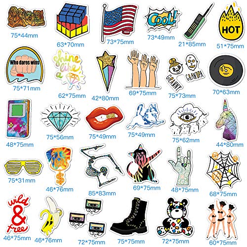 Retro Stickers for Water Bottles, BOENFU VSCO Waterproof Asethetic Trendy 100% Vinyl Stickers for Water Bottle Hydro Flask Laptop Computer Mackbook Ipad Car Luggage Phone, Dancing Skeleton Having Fun