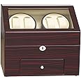 JQUEEN Automatic Wood Watch Winder Display Box 4+9 Storages