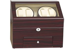 JQUEEN Automatic Wood Watch Winder Display Box 4+9 Storages