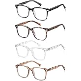 WAUDAR 4 Pack Blue Light Reading Glasses for Women Computer Eye glasses Readers for Women 2.00