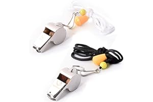 RUNTASTY [Voted No.1 Whistles] Premium Metal Whistle Pack of 2 with Adjustable & Removable Lanyard. Ideal for Survival, Teacher, Football/Basketball/Soccer Coach, Sports, Safety, Emergency or Protection!