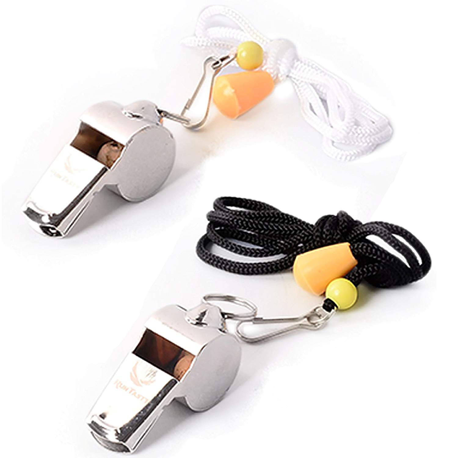 Photo 1 of [Voted No.1 Whistles] Premium Metal Whistle Pack of 2 with Adjustable & Removable Lanyard. Ideal for Survival, Teacher, Football/Basketball/Soccer Coach, Sports, Safety, Emergency or Protection!