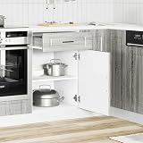 vidaXL Porto Grey Kitchen Base Cabinet Engineered Wood with Drawer view 2