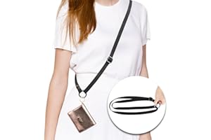 Desing Wish Dual-use Adjustable Lanyard for Original Long Crossbody Lanyard or End-to-end Connection Lanyard, Anti-lost Cross Body Strap Cotton Neck Strap Holder for Keys Wallet Camera (Black)