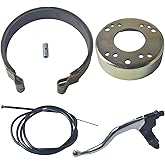 VCUJSUC 4.5 inch Drum Brake Band Handle Lever Cable Kit For Go Kart Go Cart Yard Cart Mini Bike Yerf-Dog ATV