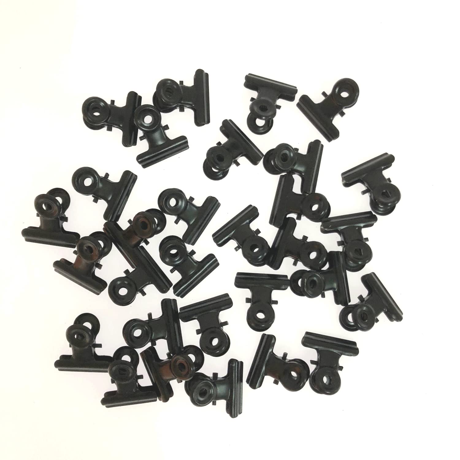 JZK 30 Black Small Metal Bulldog Clips 22mm