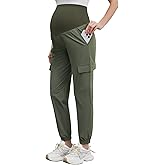 POSHGLAM Women's Maternity Joggers Casual Scrub Pants Quick-Dry Lightweight Active Pants