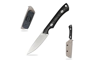 SDOKEDC Knives DC53 Steel Tactical Fixed Blade Knife with kydex sheath for Men EDC Outdoor Camping Survival Hunting (Carbon Fiber Handle)
