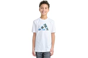 adidas Boys' Short Sleeve Halftone Camo Logo Tee