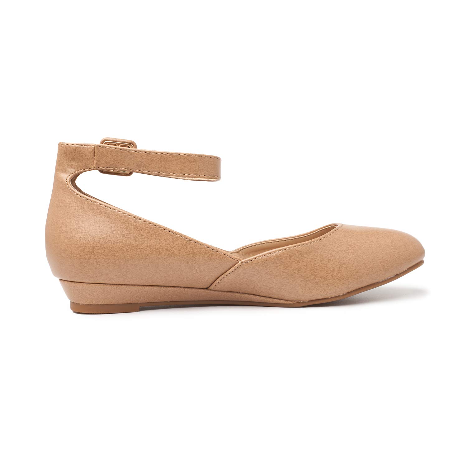 DREAM PAIRS Women's Revona Low Wedge Ankle Strap Flats Shoes - Image 3