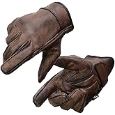 Milwaukee Leather MG7512 Men's Brown Leather Gel Padded Palm Short Wrist Motorcycle Hand Gloves W/ ‘Full Panel Cover’ - X-Large