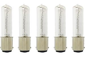 Anyray A1792Y (5)-Pack 75 Watt JD Type BA15D 75W DC Bayonet Base T4 Light Bulb, Clear 75Watts