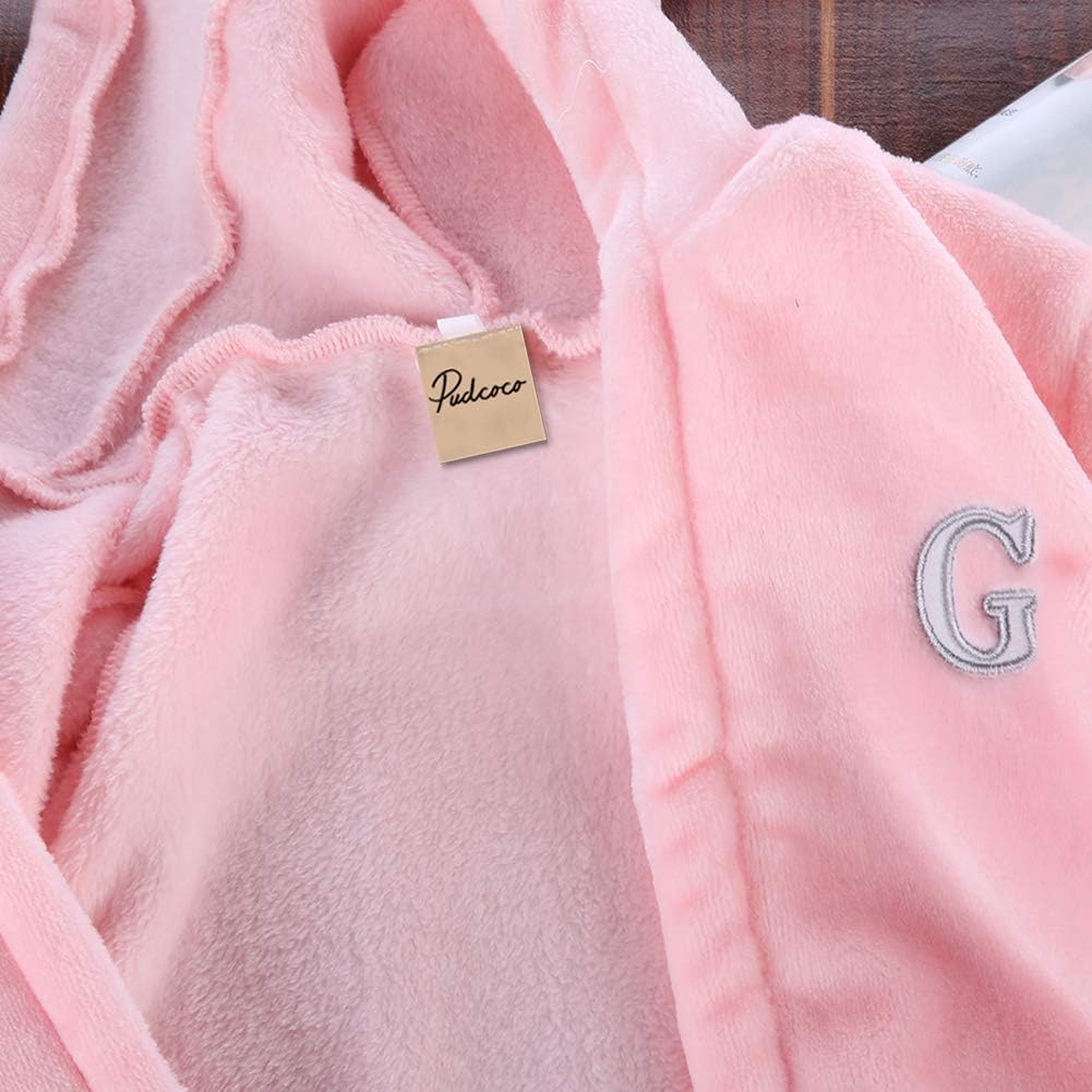 Glosun Baby Coral Fleece Bathrobe Toddler Kids Hooded Terry Robe Cartoon Animal Pajamas Sleepwear Bath Wrap: Clothing
