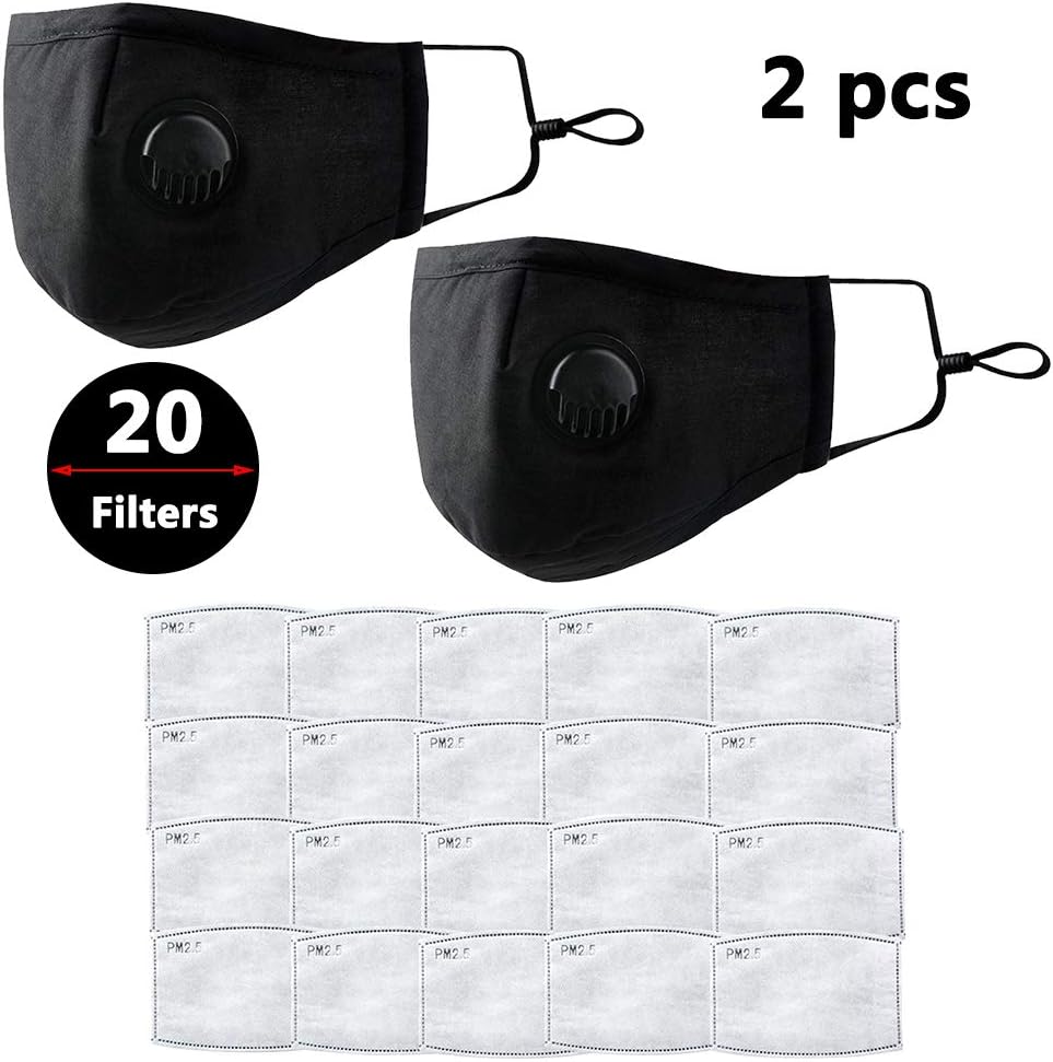 Tiyuu Protective N95 Mask for Dust Smoke Allergy Adjustable Reusable 20 Filters