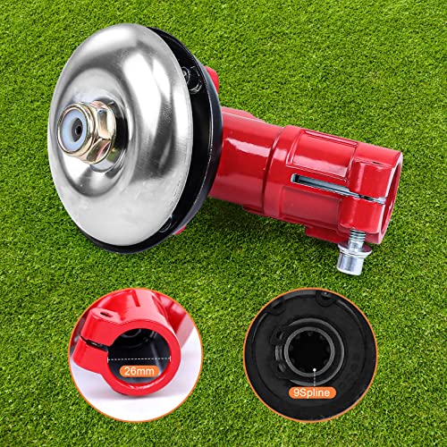 Viabrico Brush Cutter Angle 26 mm-9 Teeth Universal Gear Head for Brushcutter Silver
