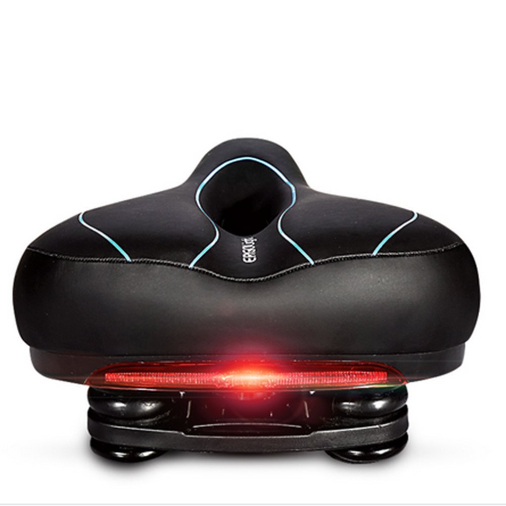 XPhonew Bike Seat Bicycle Saddle, Most Comfortable Wide Bike Saddle Soft Breathable Bicycle Seat Cushion with Taillight for Outdoor Mountain City Road Gel Comfort Hybrid Bikes