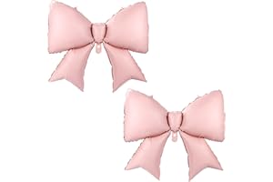 BOXOB 2pcs Large Bow Balloons, Bow Themed Party Decorations Elegant Coquette Balloons for Coquette Birthday Wedding Engagement Party Decoration (pink)