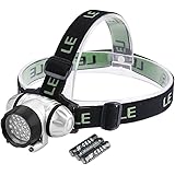 LE Headlamp LED, 4 Modes Headlight, Battery Powered Helmet Light for Camping, Running, Hiking and Reading, 3 AAA Batteries Included