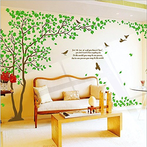 Huge Green Tree Branch DIY Wall Stickers Wall Decals For Baby girls Nursery Rooms Decoration