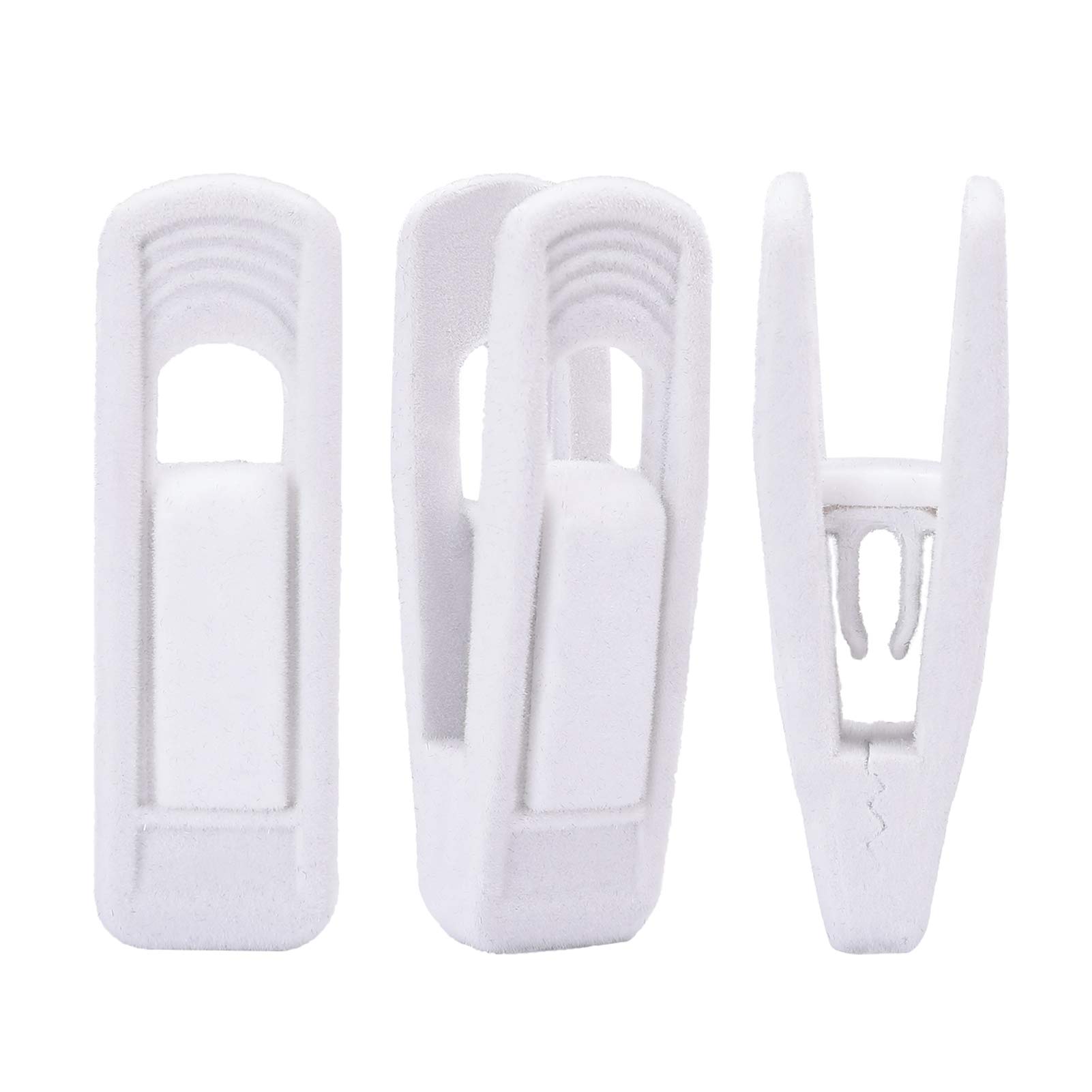 Photo 1 of Trgowaul Velvet Hangers Clips, Pants Hangers Velvet Clips, Strong Finger Clips Perfect for Thin Velvet Hangers (20pc, White)