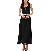 WOMLAYOUT Women's Bridesmaid Long Dresses 2025 Chiffon Sleeveless Slit Front Wedding Guest Formal Cocktail Gowns