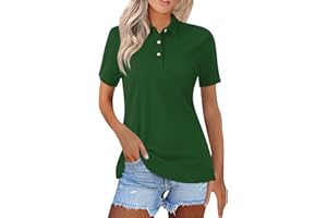 Stutye Polo Shirts for Women Summer Quick Dry Short Sleeve Button Down Golf Shirt Lightweight Dressy Casual Work Tops 2024