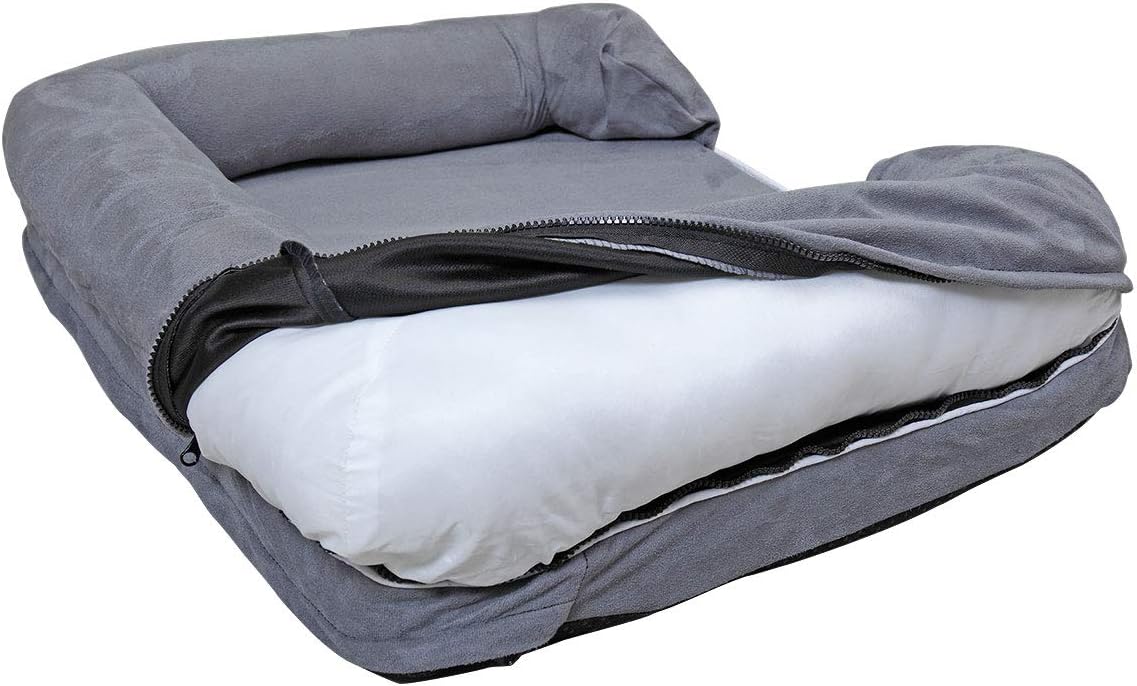 nobrand GMHAHA Pet Dog Bed Lounge Sofa Bed with Memory Foam & Removable Cover for Dogs & Cats Puppy Cushion House (Large 45.5x33.5 inch) : Pet Supplies