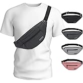 MAXTOP Large Crossbody Fanny Pack with 4-Zipper Pockets,Gifts for Enjoy Sports Festival Workout Traveling Running Casual Hands-Free Wallets Waist Pack Phone Bag Carrying All Phones