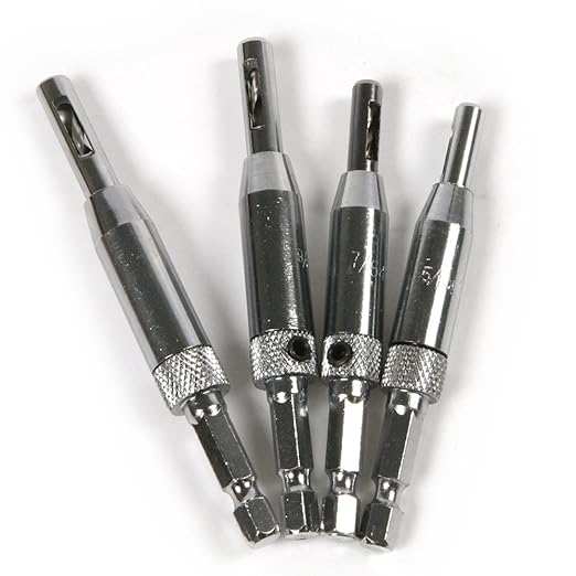 Generic Hold DIA 6point3 : HSS Self Centering Hinge Drill Bits Set Door Cabinet Woodworking Punch Hexagon Driller Positioning Tools