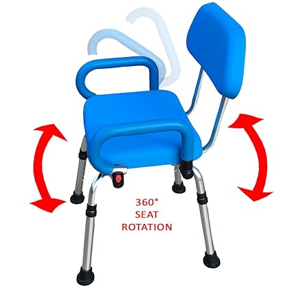 Platinum Health Revolution Pivoting Shower Chair With Padded Back And Arms