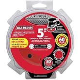 Diablo Hook and Lock ROS Sanding Discs - 5", 60 Grit, Coarse, 50-Pack | Ideal for Wood, Metal and Plastics - Ceramic Blend - DCD050060H50G