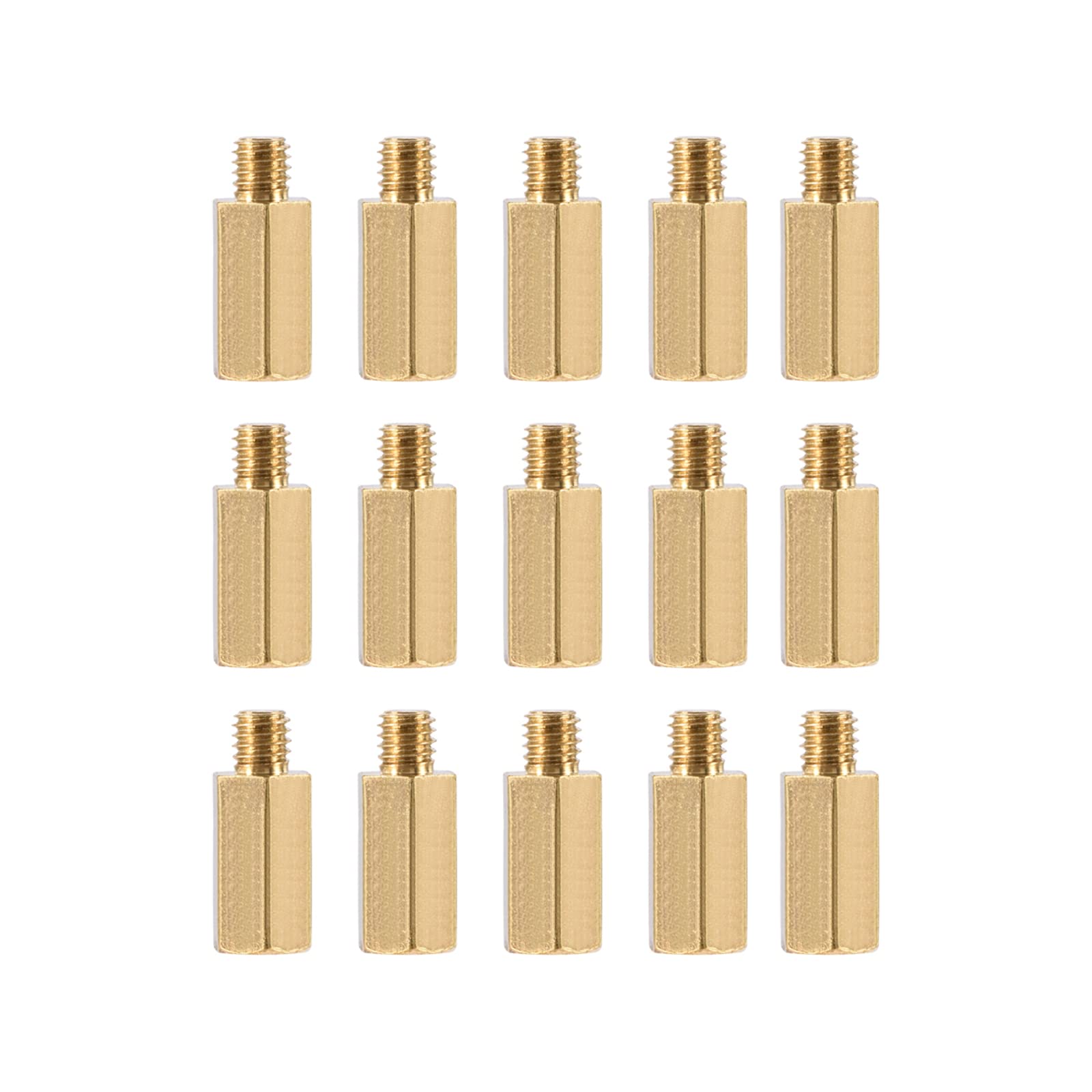 YOKIVE 15 Pcs M3 Standoff Screws, Brass Hex PCB Standoffs, Keep Height Consistent, Great for Motherboard (Gold Tone, 9mm+3mm)