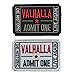 Homiego Ticket to Valhalla Admit One Die Historic Live Again Tactical Morale Badge Embroidery Hook & Loop Patch (1Black+1White)