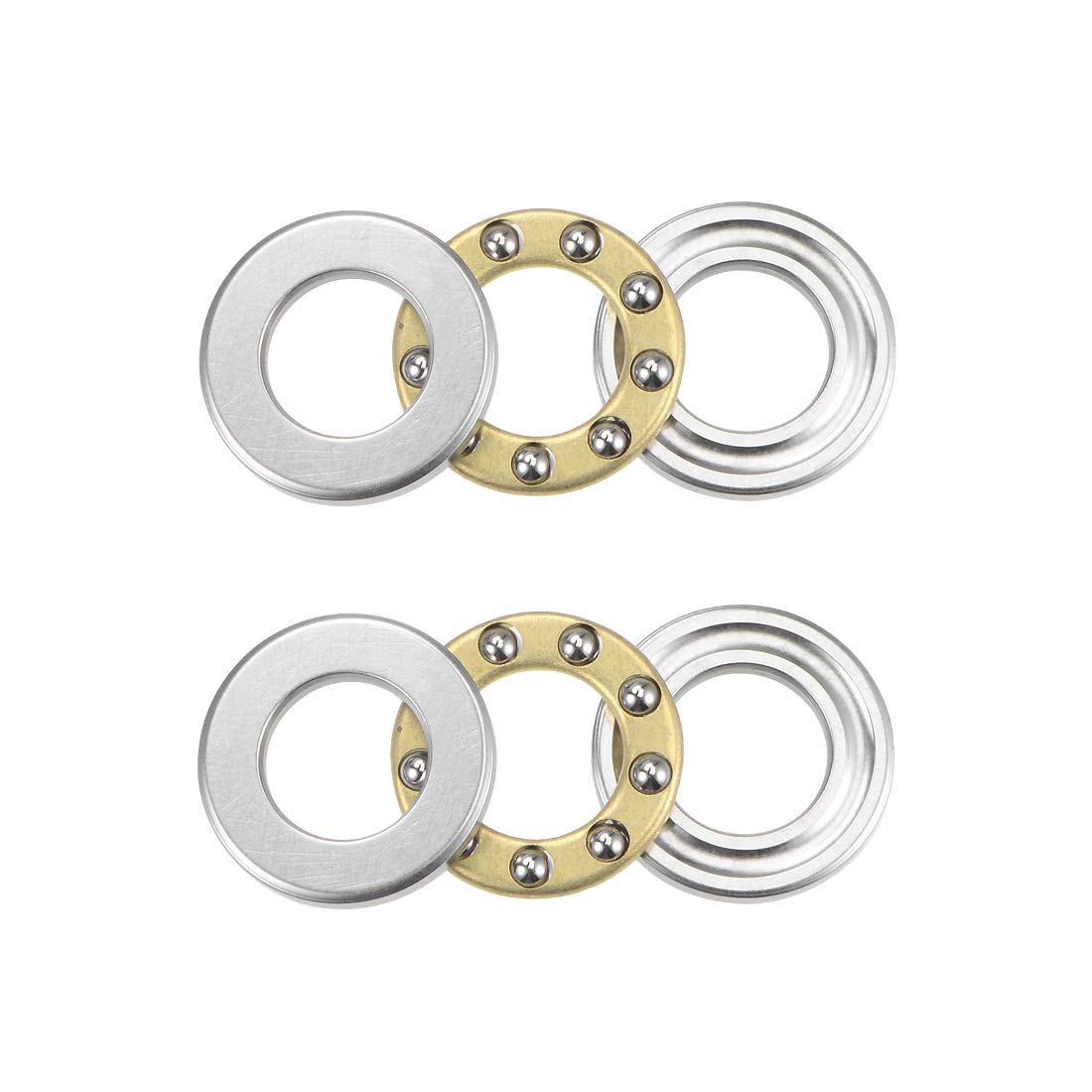sourcing map F6-14M Thrust Ball Bearings 6mm x 14mm x 5mm Chrome Steel Single Direction 2pcs