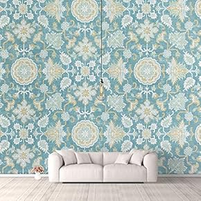 Wall Murals for Bedroom Traditional Flower Pattern Removable Wallpaper Peel and Stick Wall Stickers - 66x96 inches