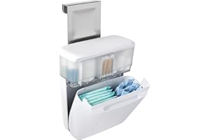 YouCopia DoorStash Hanging Bathroom Cabinet Door 3 Adjustable Compartments, Large Section and Covered Lid for Accessory Organ