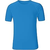 Boys UPF 50+ Rash Guard Neon Shirt Quick Dry Swim Shirts Short Sleeve UV Sun Protection Shirt for Kids Teens