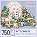 Bits and Pieces - 750 Piece Shaped Puzzle - Dream of the White Lions, Big Cat - by Artist Liz Goodrick-Dillon - 750 pc Jigsaw