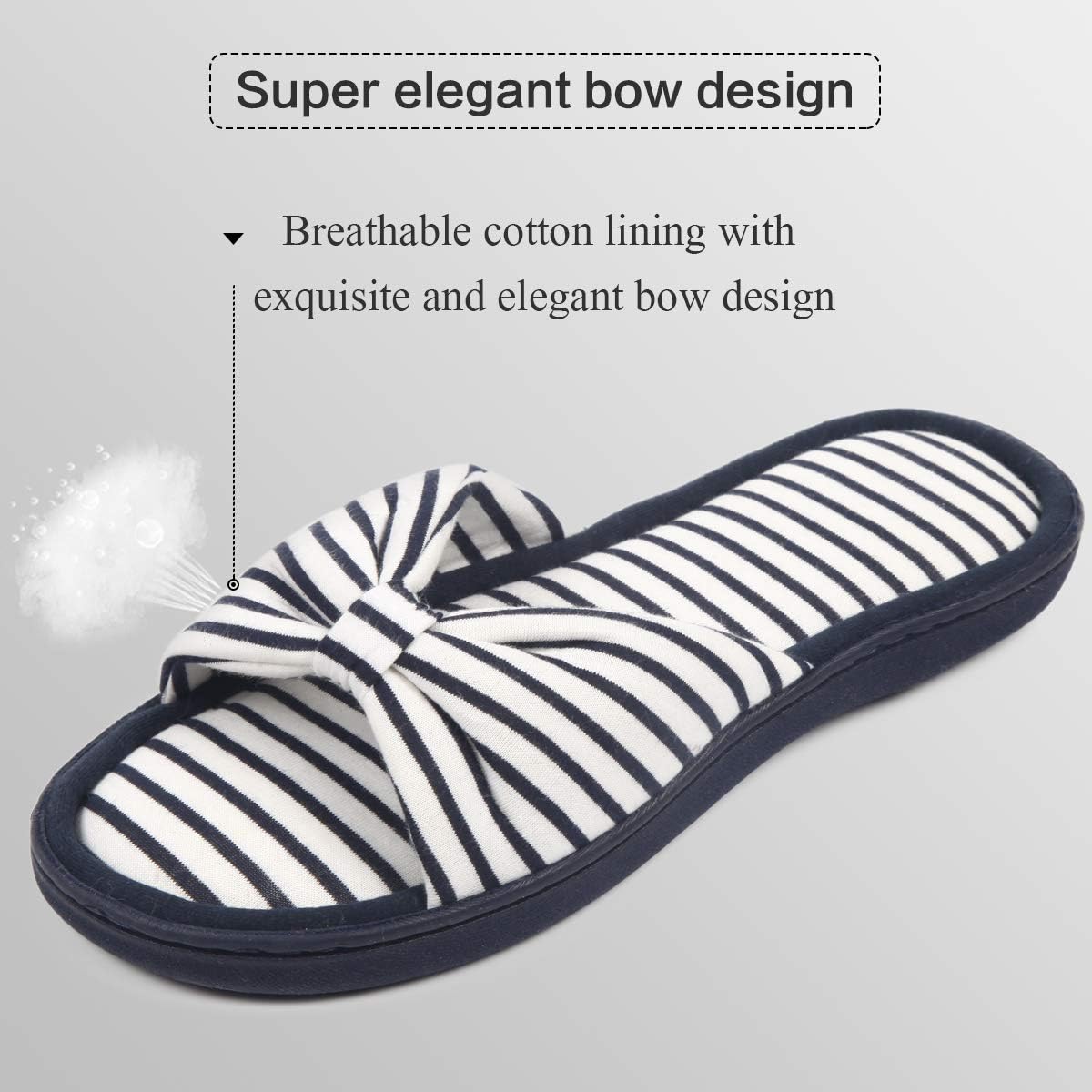 Caramella Bubble Womens Summer Open Toe Memory Foam Slip on Slippers Indoor Outdoor